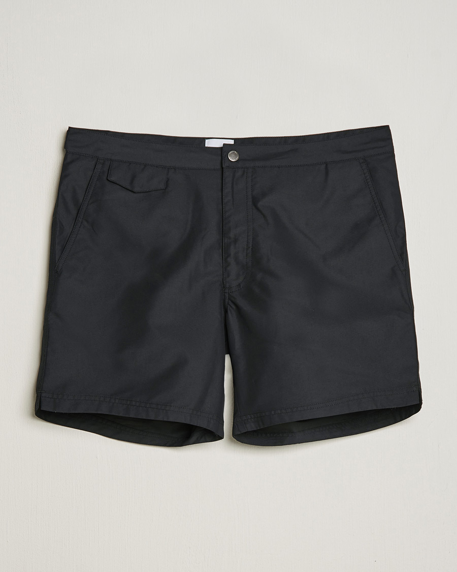 Herr | Badbyxor | Sunspel | Recycled Seaqual Tailored Swim Shorts Black