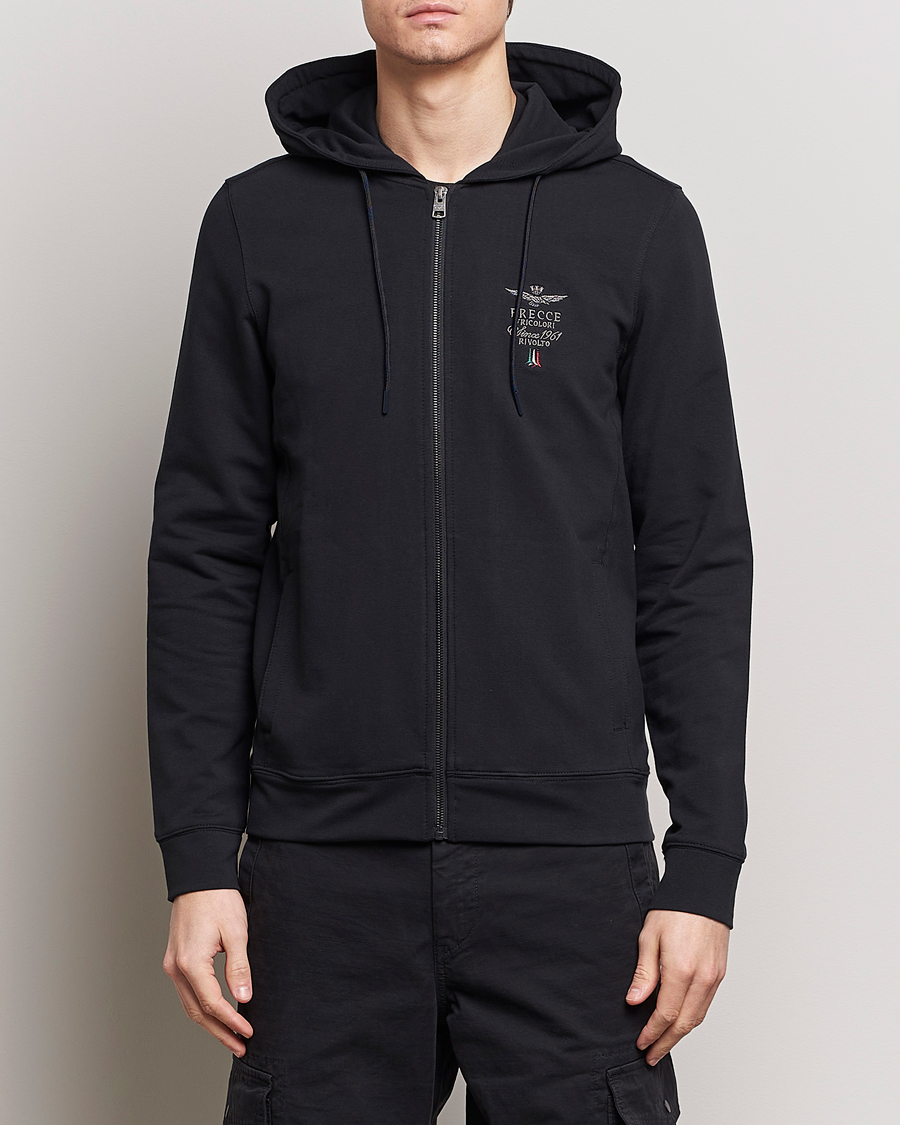 Herr | 30% rea | Aeronautica Militare | Full Zip Hoodie Black