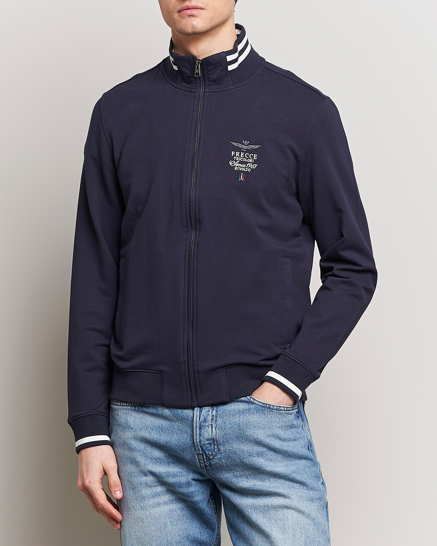 Herr | Aeronautica Militare | Aeronautica Militare | Full Zip Sweater Navy