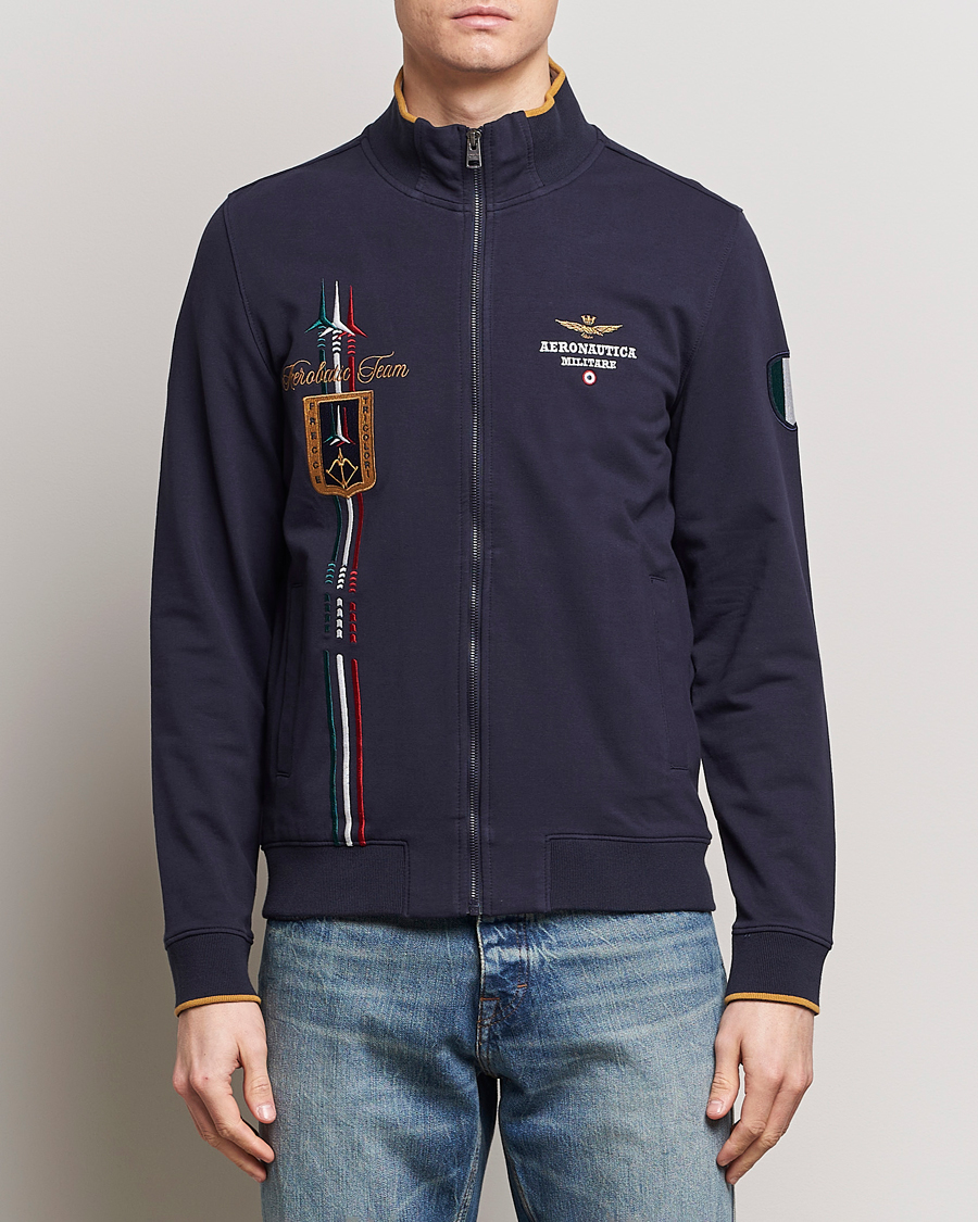 Herr | Full-zip | Aeronautica Militare | Full Zip Tricolori Sweater Navy