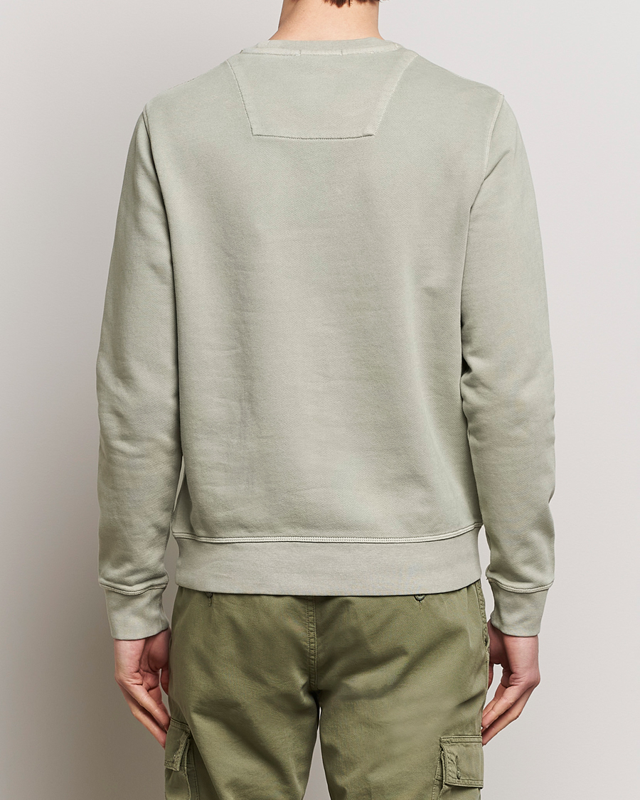 Herr | Tröjor | Aeronautica Militare | Washed Crew Neck Sweatshirt Sage Green
