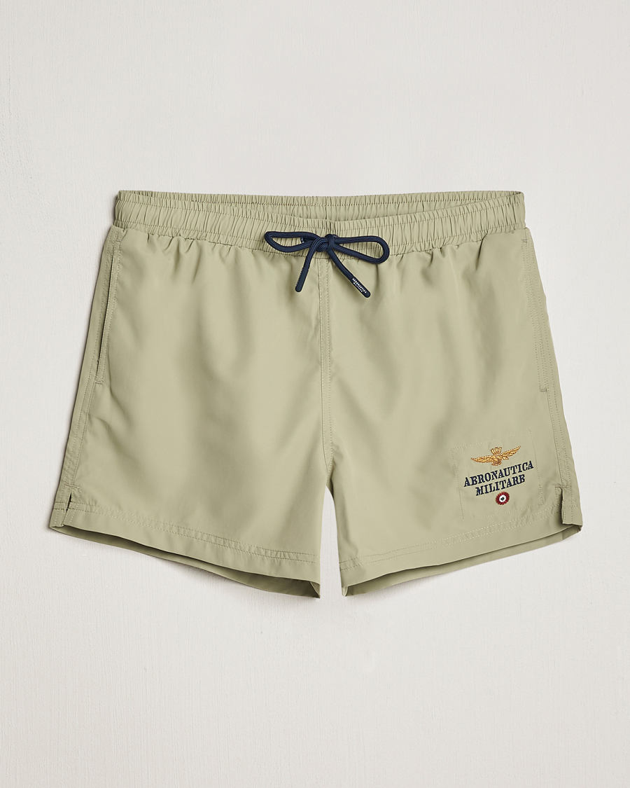 Herr | Badbyxor | Aeronautica Militare | Costume Swim Shorts Sage Green