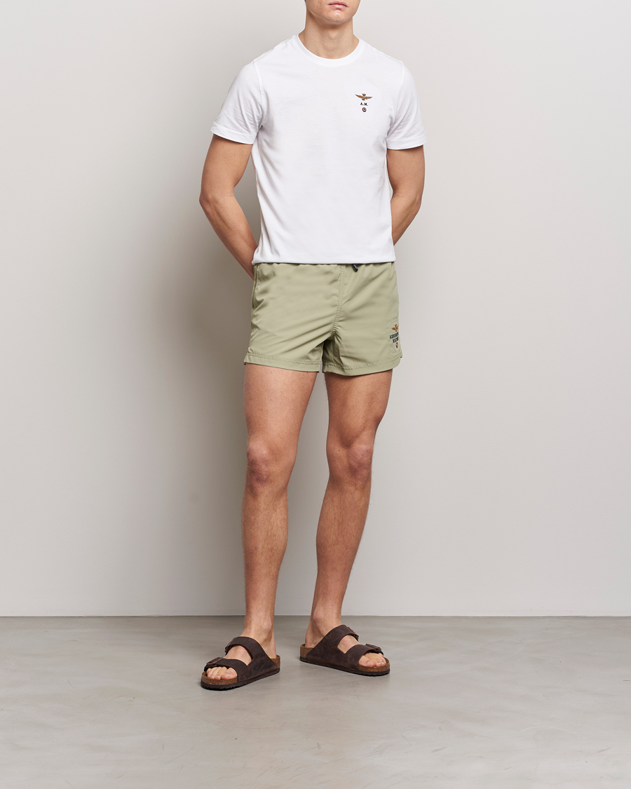 Herr | Badbyxor | Aeronautica Militare | Costume Swim Shorts Sage Green