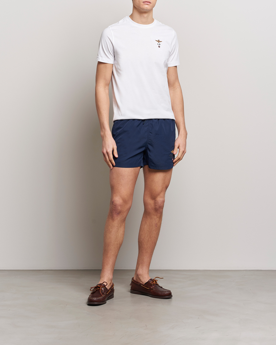 Herr | Badbyxor | Aeronautica Militare | Costume Swim Shorts Navy