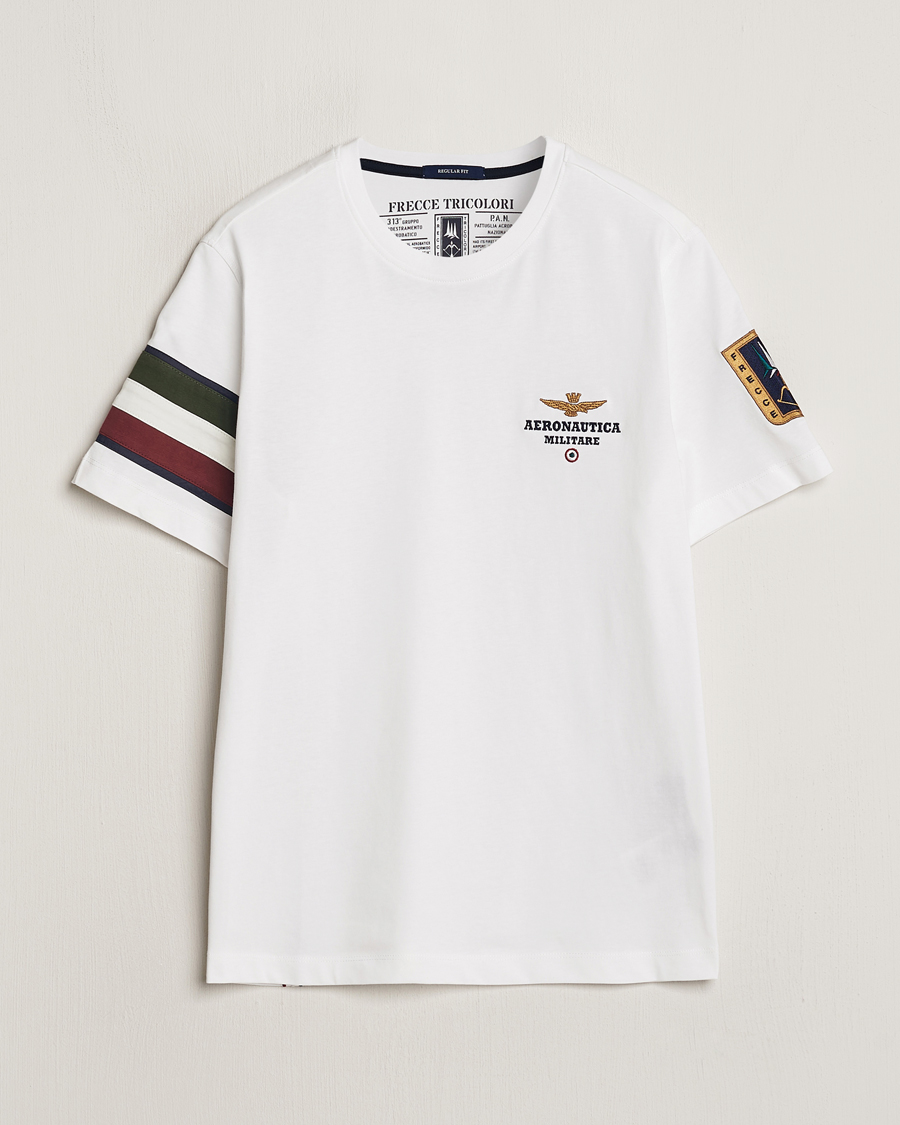 Herr | T-Shirts | Aeronautica Militare | Tricolori Crew Neck T-Shirt Off White