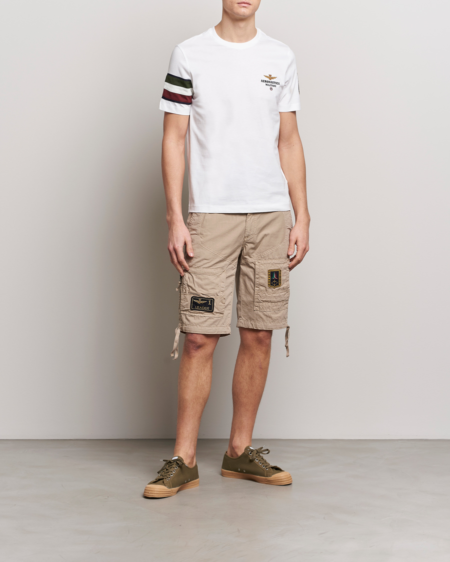 Herr | T-Shirts | Aeronautica Militare | Tricolori Crew Neck T-Shirt Off White