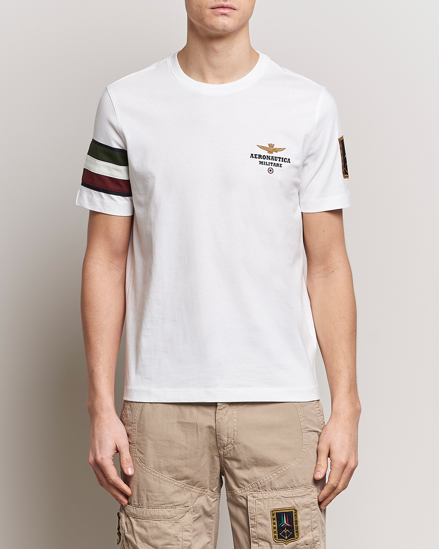 Herr | Realisation | Aeronautica Militare | Tricolori Crew Neck T-Shirt Off White