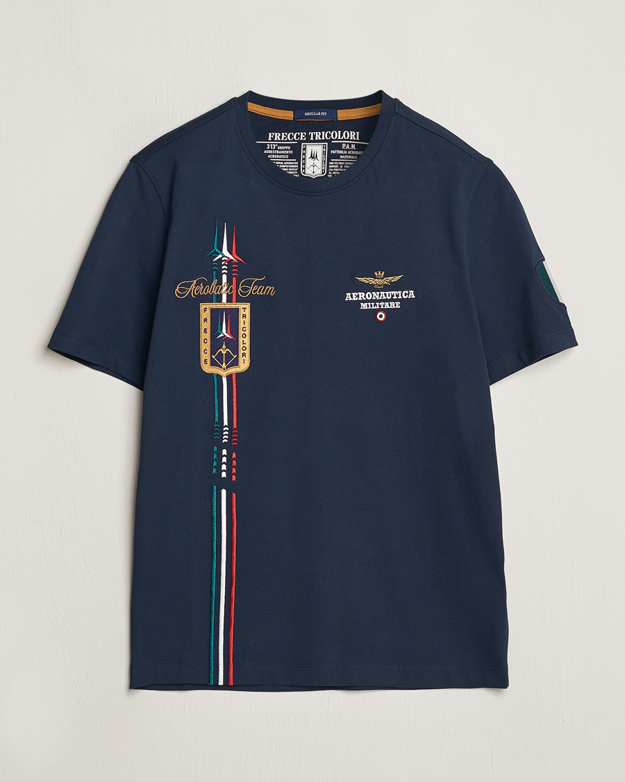 Herr | T-Shirts | Aeronautica Militare | Tricolori Crew Neck T-Shirt Navy