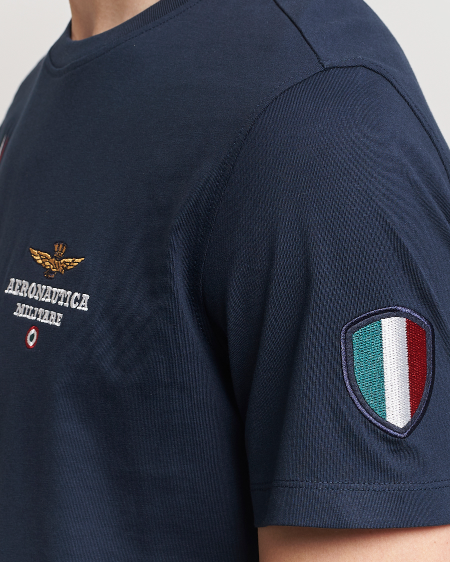 Herr | T-Shirts | Aeronautica Militare | Tricolori Crew Neck T-Shirt Navy