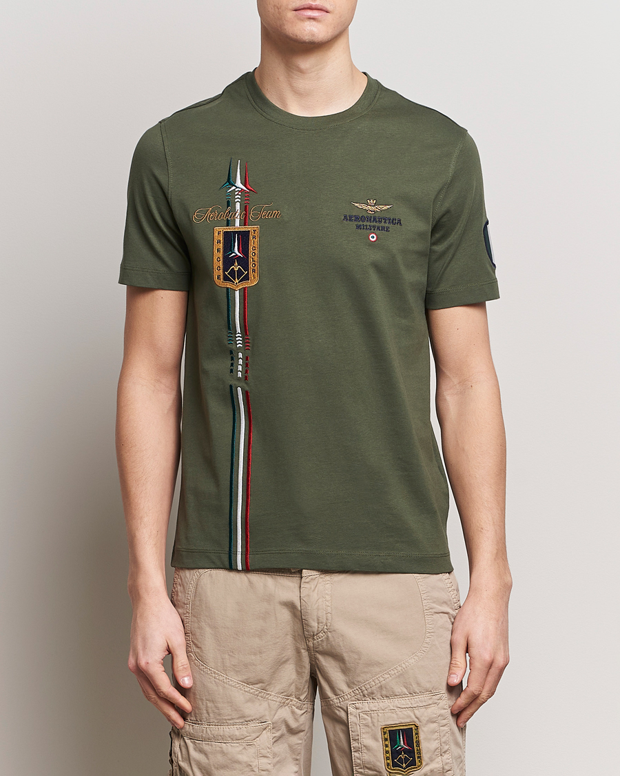 Herr | Kortärmade t-shirts | Aeronautica Militare | Tricolori Crew Neck T-Shirt Verde Green