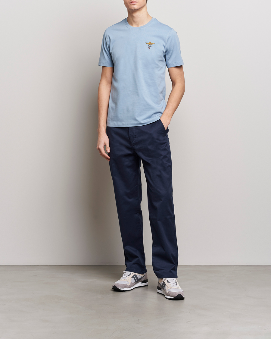 Herr | T-Shirts | Aeronautica Militare | TS1580 Crew Neck T-Shirt Glacier Blue