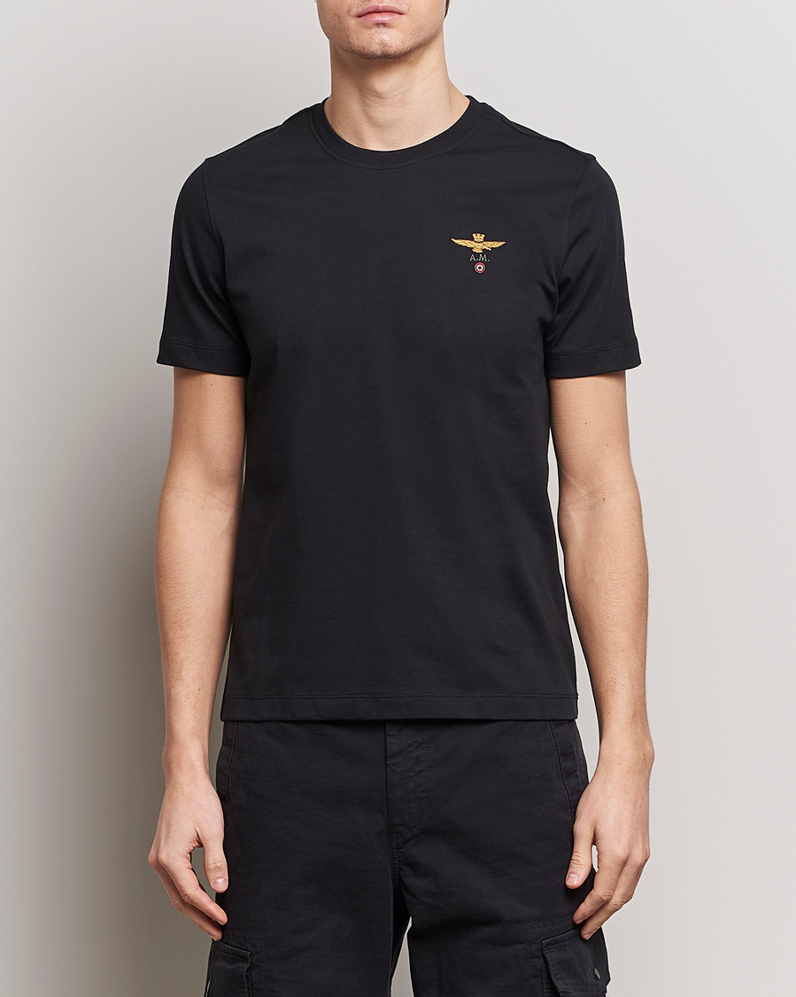 Herr | T-Shirts | Aeronautica Militare | TS1580 Crew Neck T-Shirt Jet Black