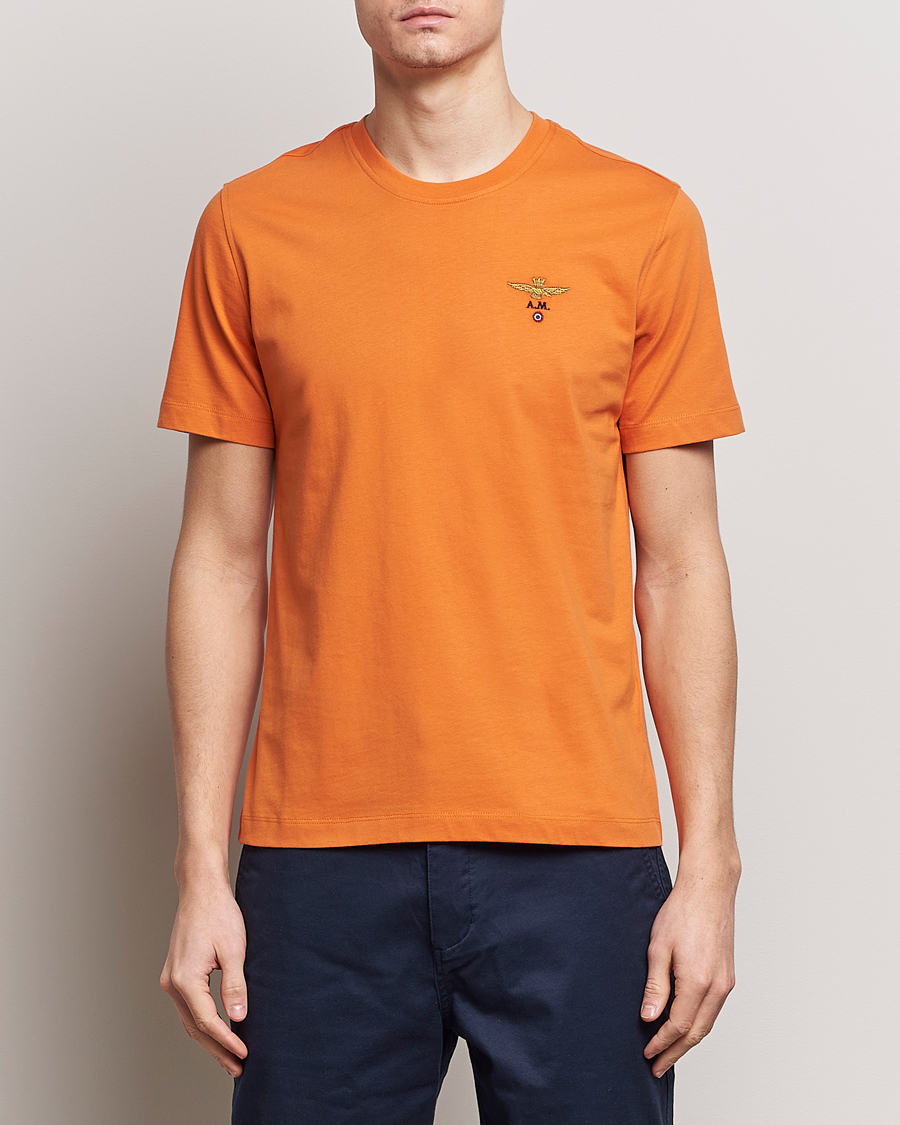 Herre | Aeronautica Militare | Aeronautica Militare | TS1580 Crew Neck T-Shirt Carrot Orange