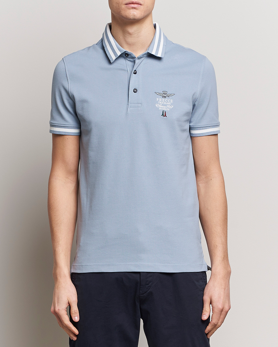 Herr | 30% rea | Aeronautica Militare | Tipped Polo Glacier Blue