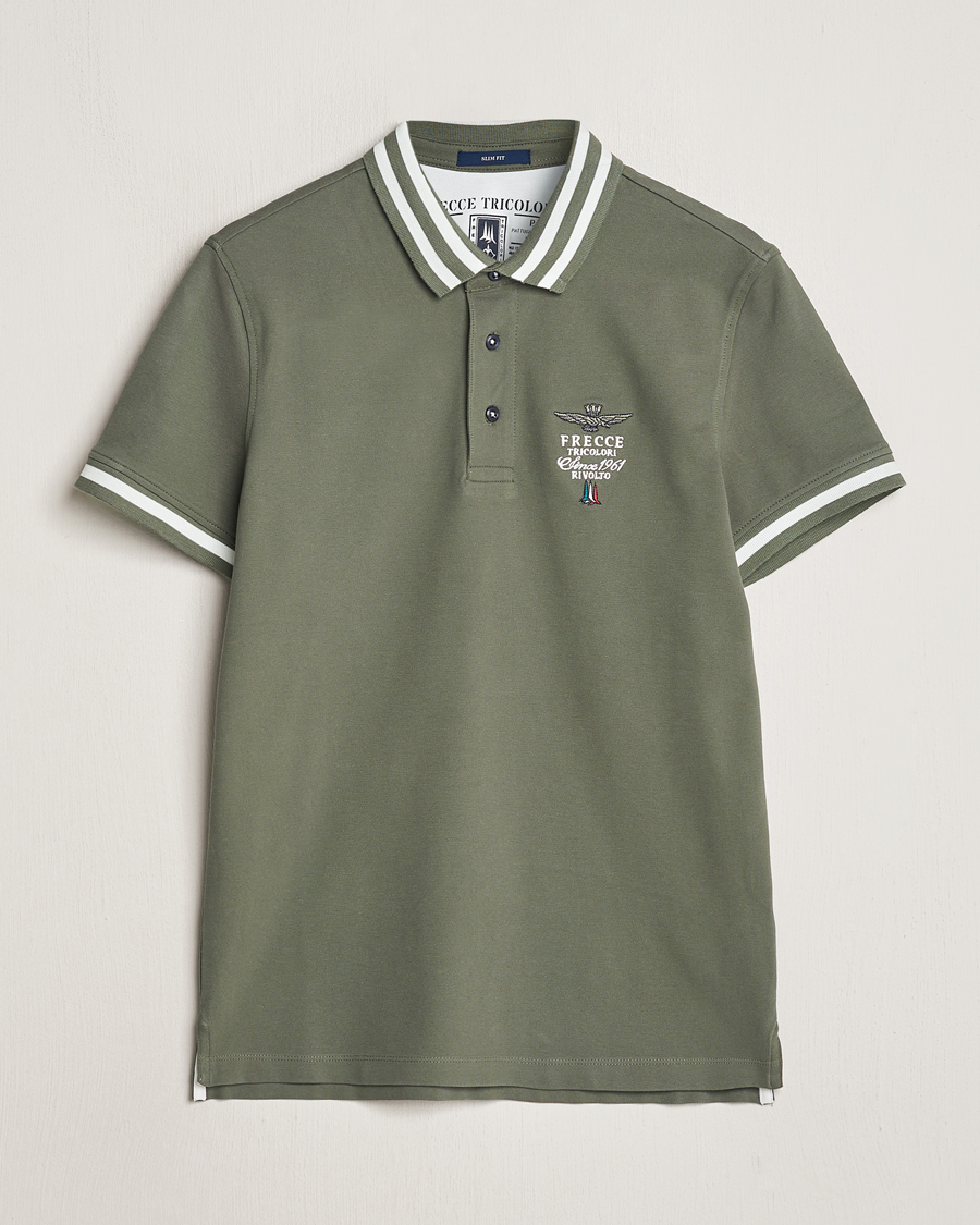 Herr | Pikéer | Aeronautica Militare | Tipped Polo Verde Green