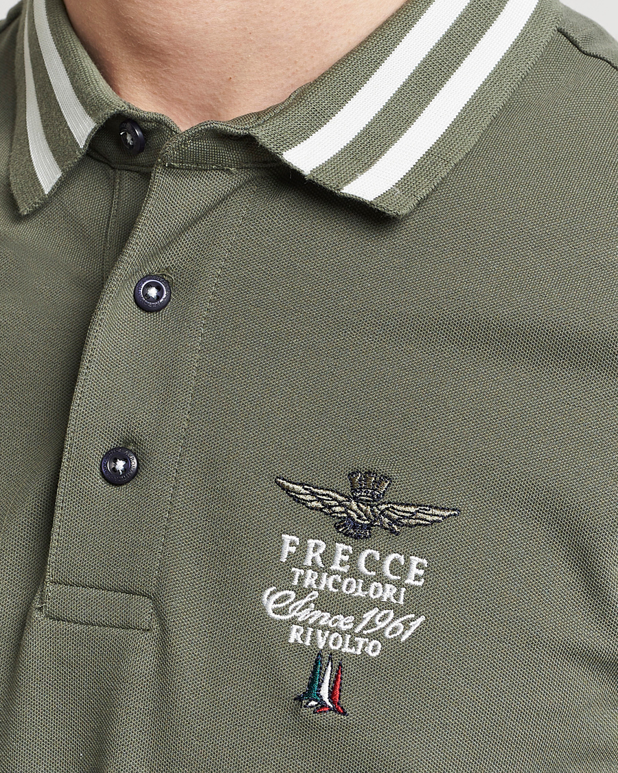 Herr | Pikéer | Aeronautica Militare | Tipped Polo Verde Green