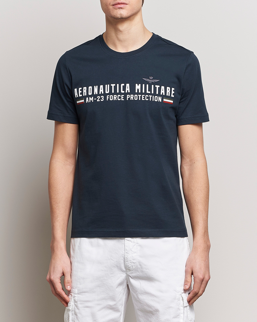 Herr | Rea kläder | Aeronautica Militare | Logo Crew Neck T-Shirt Navy