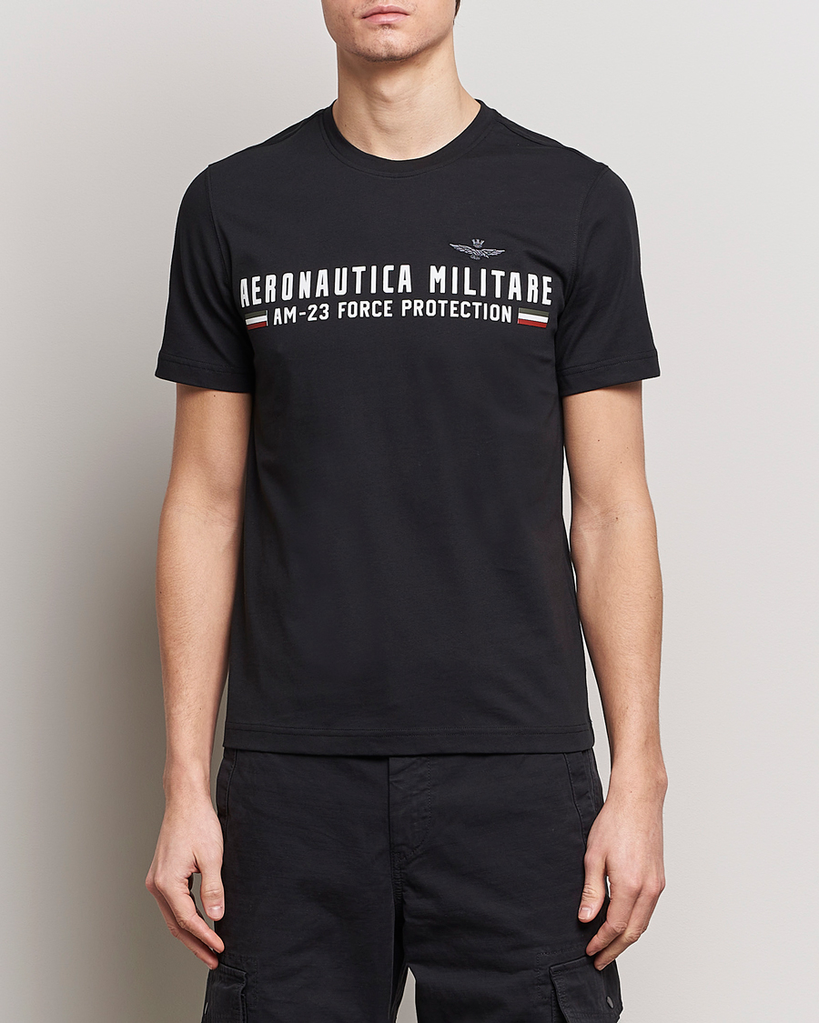 Herr | Aeronautica Militare | Aeronautica Militare | Logo Crew Neck T-Shirt Jet Black