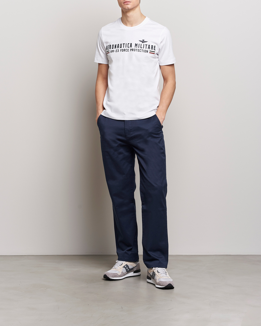 Herr | T-Shirts | Aeronautica Militare | Logo Crew Neck T-Shirt Off White