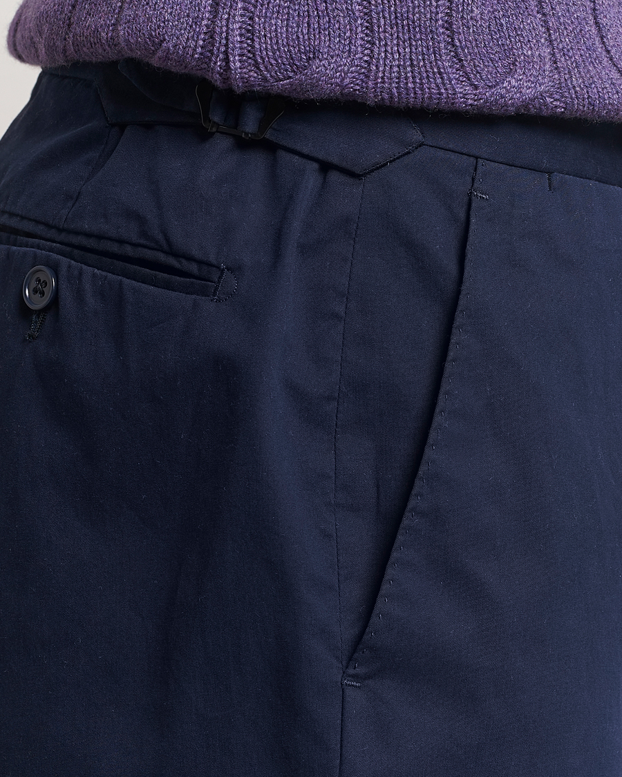 Herr | Byxor | Ralph Lauren Purple Label | Cotton Poplin Trousers Spring Navy