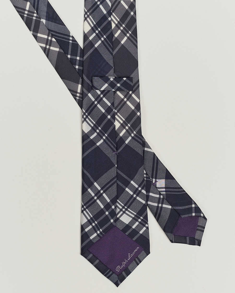 Herr | Ralph Lauren Purple Label | Ralph Lauren Purple Label | Monocolor Plaid Silk Tie Navy