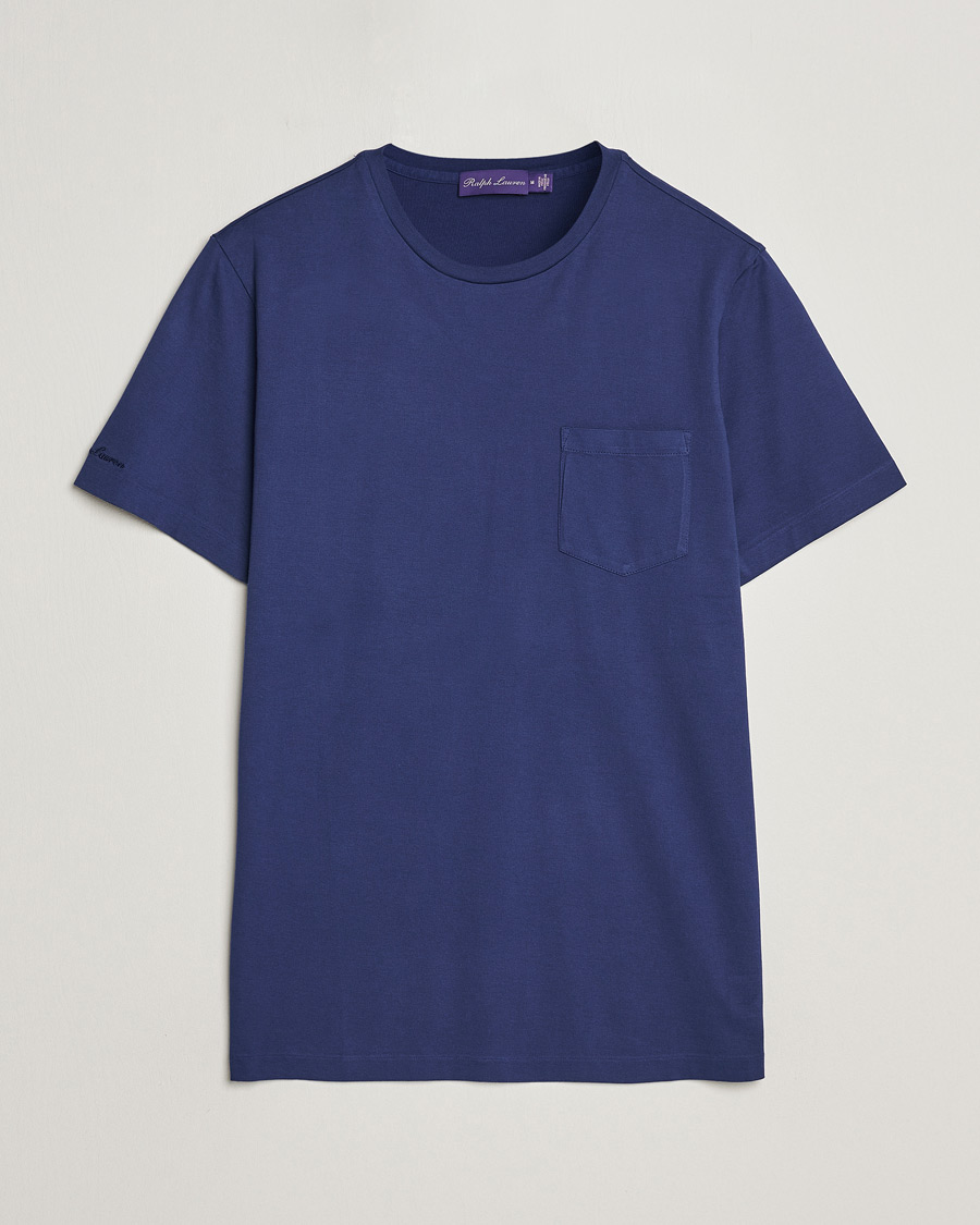 Herr | T-Shirts | Ralph Lauren Purple Label | Garment Dyed Cotton T-Shirt Spring Navy