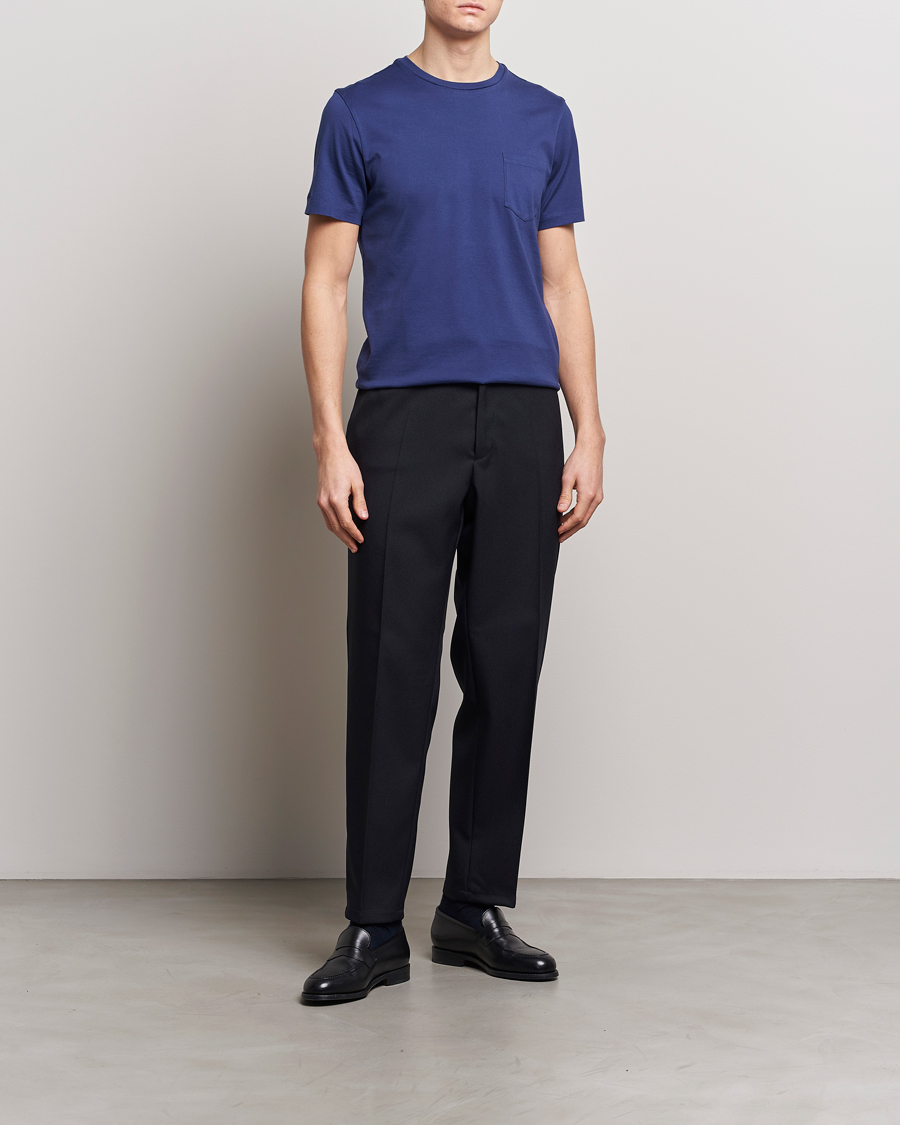 Herr | T-Shirts | Ralph Lauren Purple Label | Garment Dyed Cotton T-Shirt Spring Navy