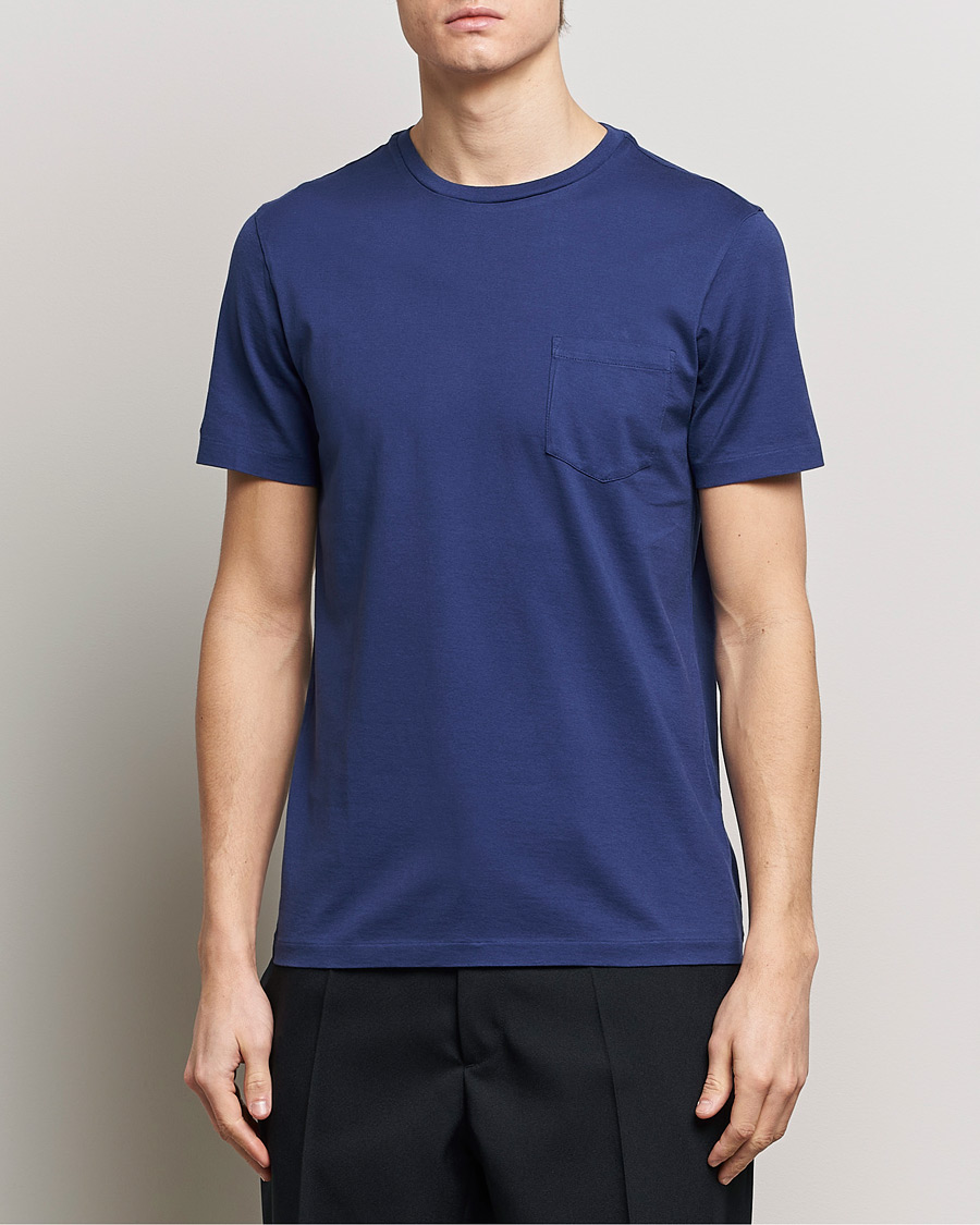 Herr | Kortärmade t-shirts | Ralph Lauren Purple Label | Garment Dyed Cotton T-Shirt Spring Navy