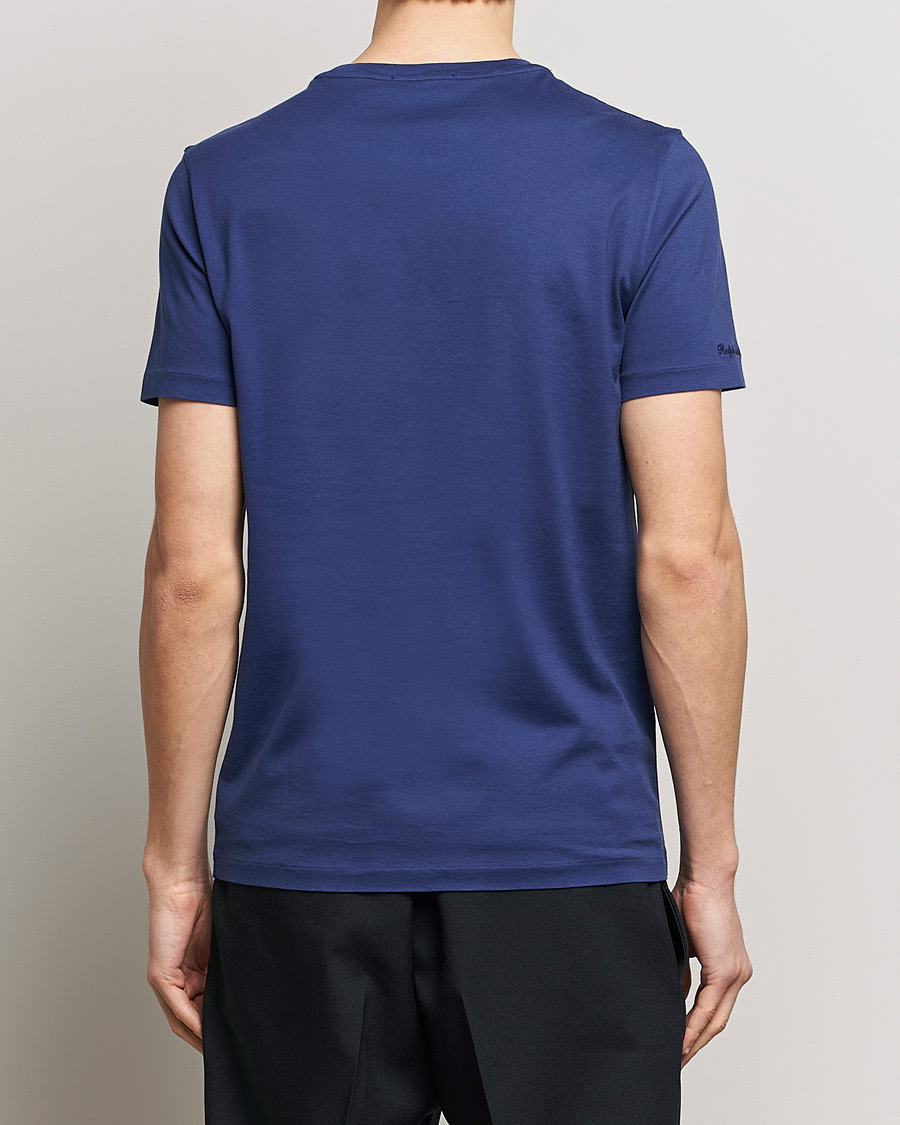 Herr | T-Shirts | Ralph Lauren Purple Label | Garment Dyed Cotton T-Shirt Spring Navy