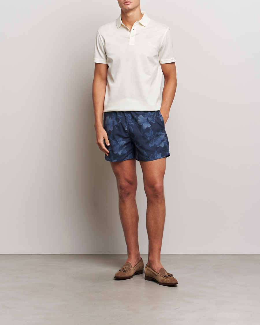 Herr | Badbyxor | Ralph Lauren Purple Label | Amalfi Swim Shorts Navy Hibiscus