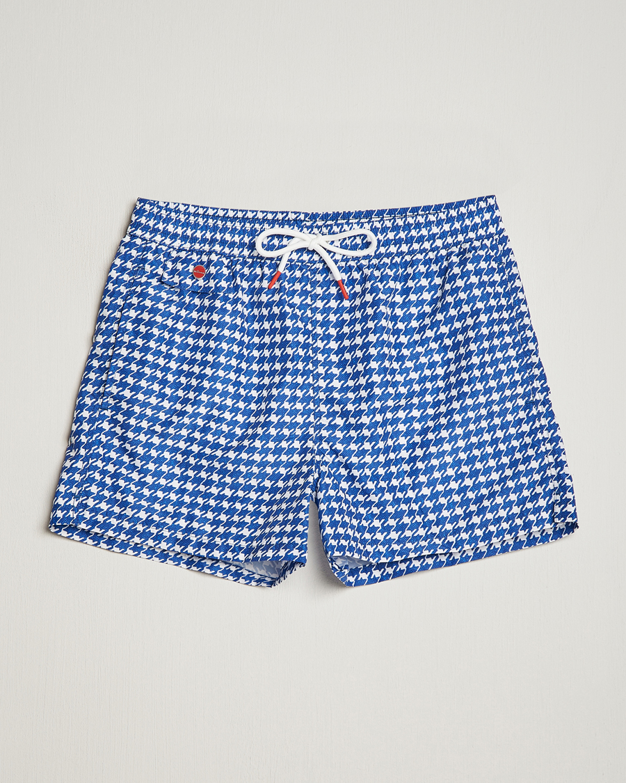 Herr | Badbyxor | Kiton | Printed Nylon Swim Shorts Navy