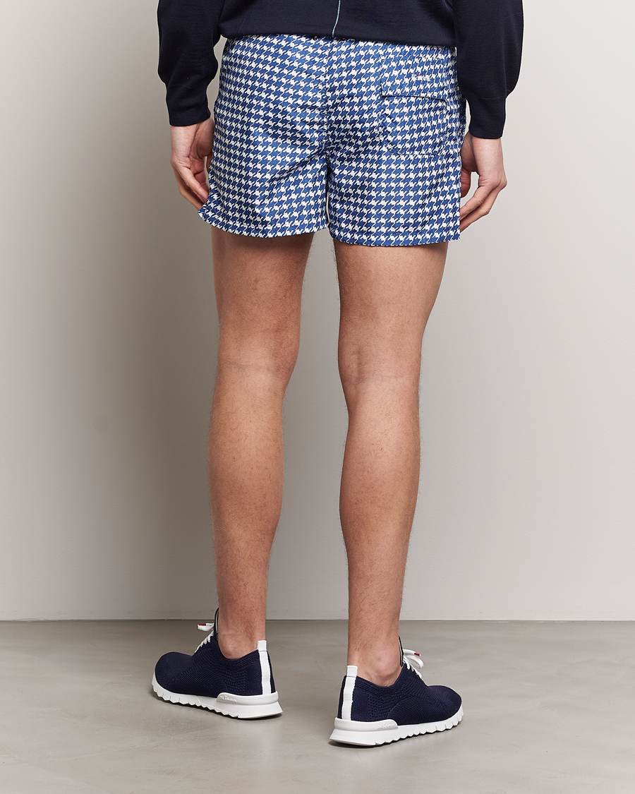 Herr | Badbyxor | Kiton | Printed Nylon Swim Shorts Navy