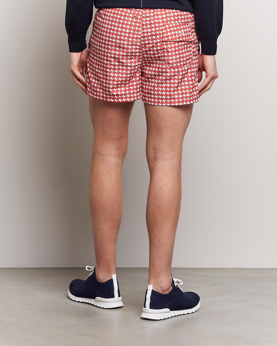 Herr | Badbyxor | Kiton | Printed Nylon Swim Shorts Red