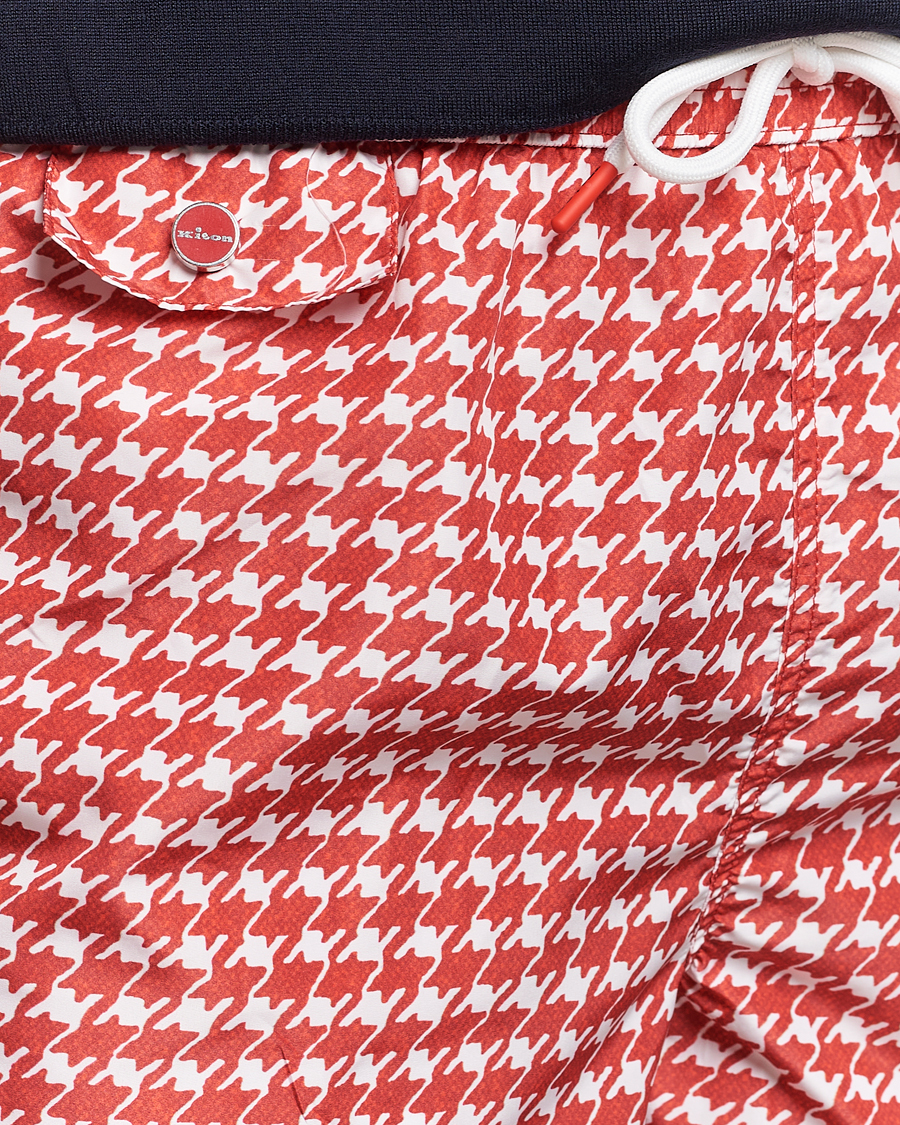 Herr | Badbyxor | Kiton | Printed Nylon Swim Shorts Red