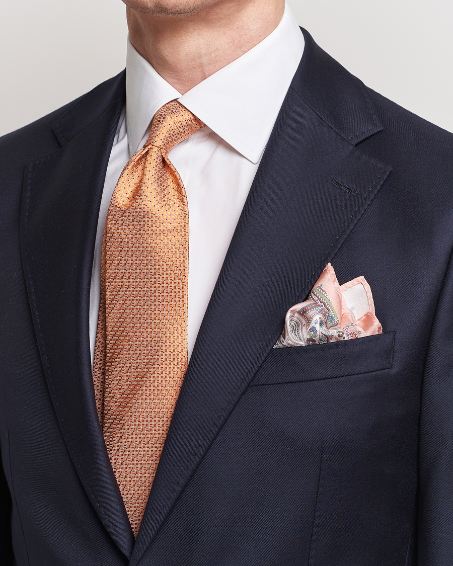 Herr | Business & Beyond | Amanda Christensen | Box Set Silk Twill 8cm Tie With Pocket Square Orange