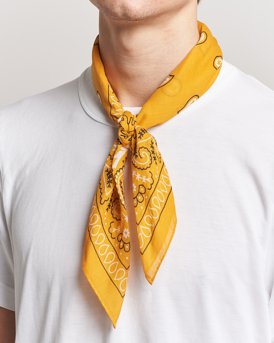 Herr | Scarves | Amanda Christensen | Cotton Voilé Printed Paisley Bandana Yellow