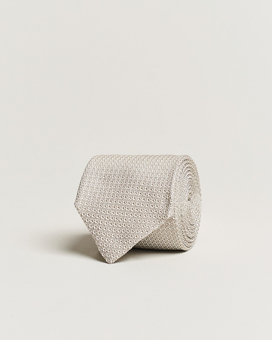 Herr | Slipsar | Amanda Christensen | Silk Grenadine 8 cm Tie Beige
