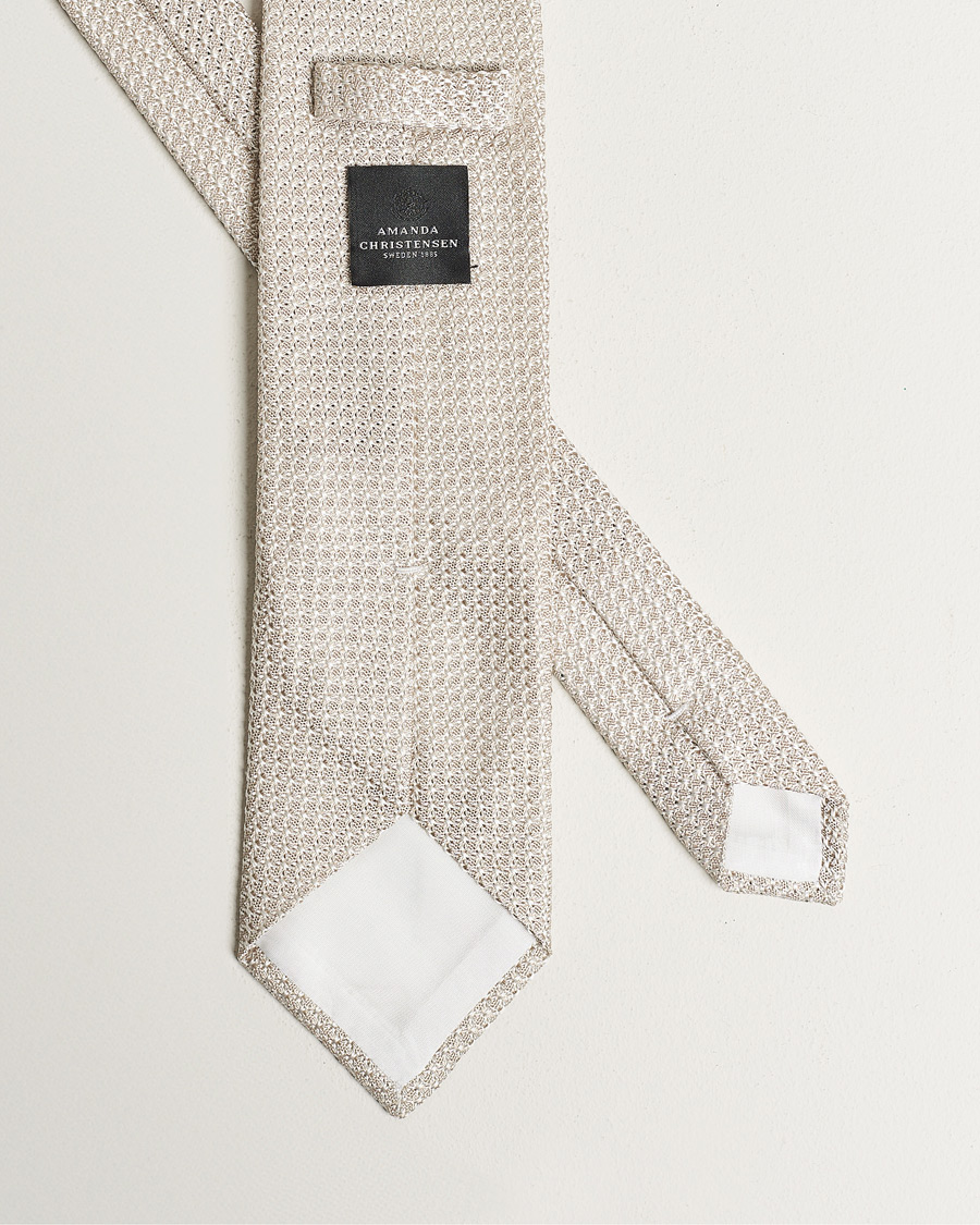 Herr | Slipsar | Amanda Christensen | Silk Grenadine 8 cm Tie Beige