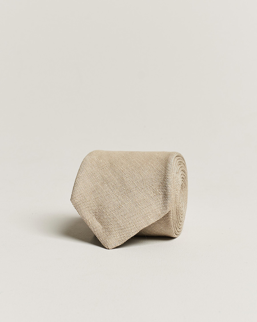 Herr | Slipsar | Amanda Christensen | Amanda ChristensenHopsack Linen 8cm TieSand