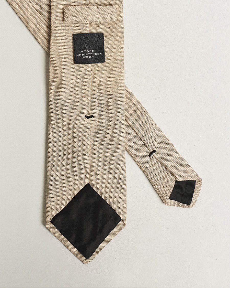 Herr | Slipsar | Amanda Christensen | Amanda ChristensenHopsack Linen 8cm TieSand