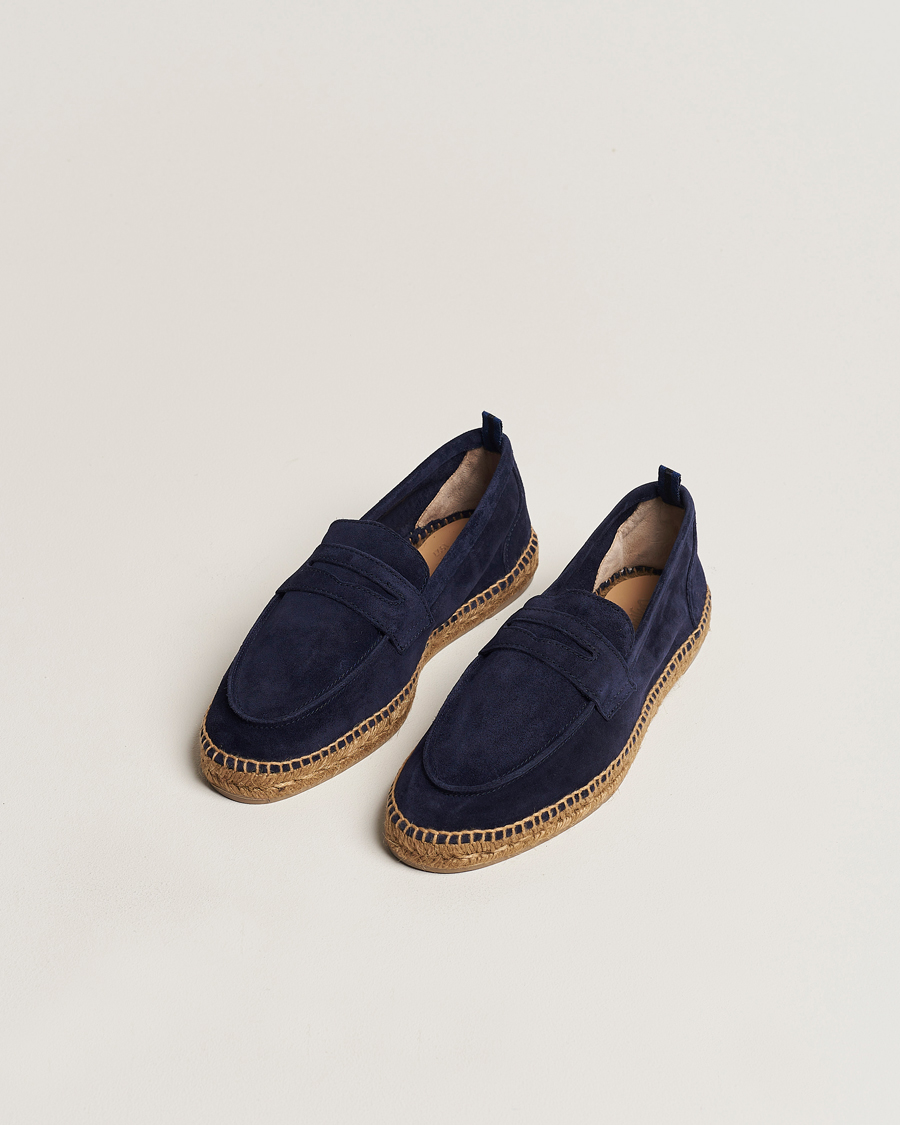 Herr | Skor | Castañer | Nacho Casual Suede Loafers Azul Oscuro