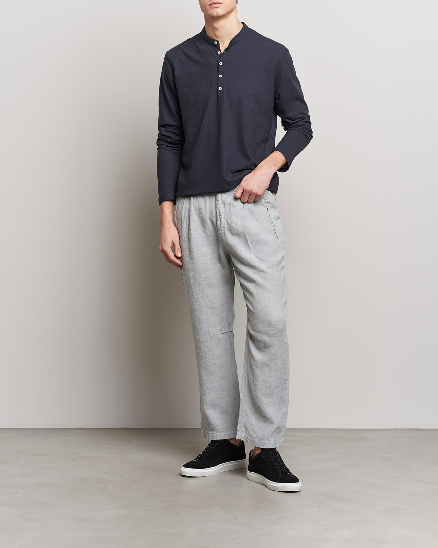 Herr | Byxor | Massimo Alba | Keywest Linen Drawstring Pants Light Grey