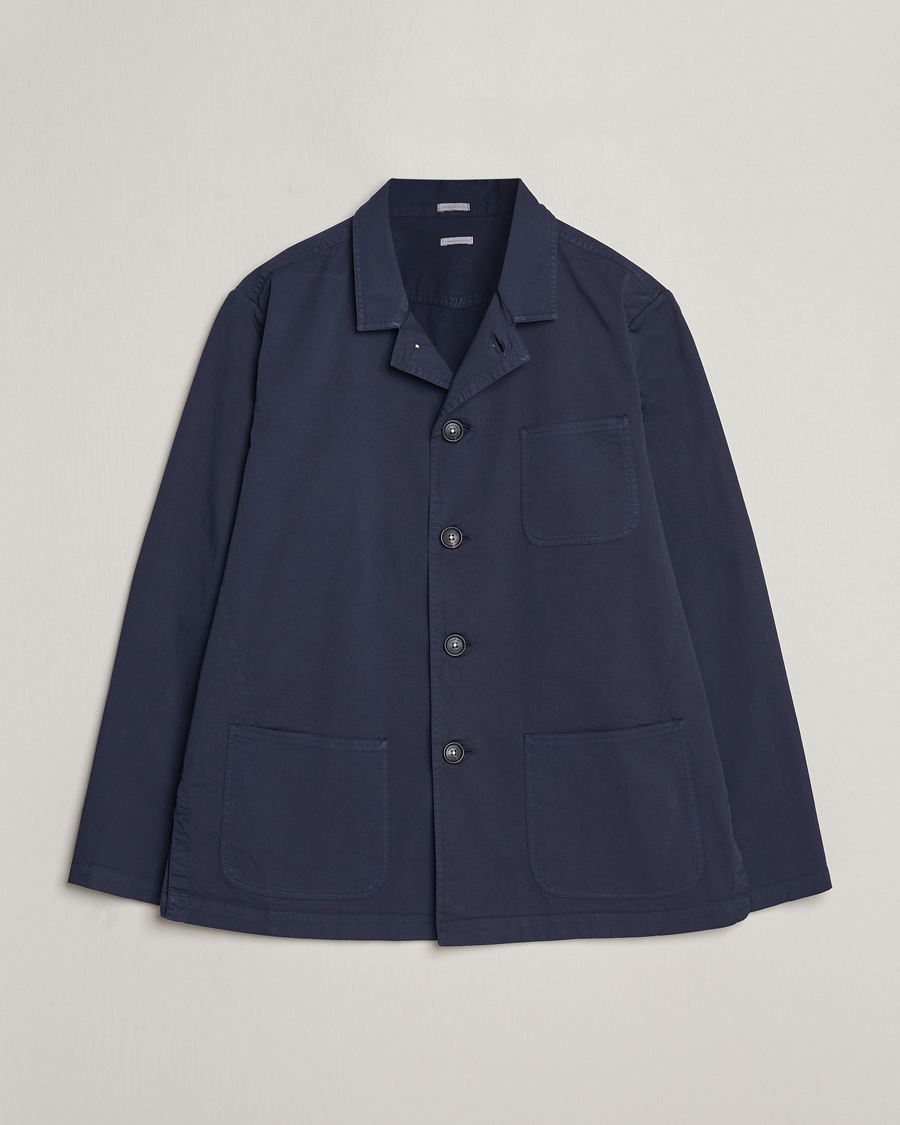 Herr | Skjortor | Massimo Alba | Florida Stone Washed Shirt Jacket Navy