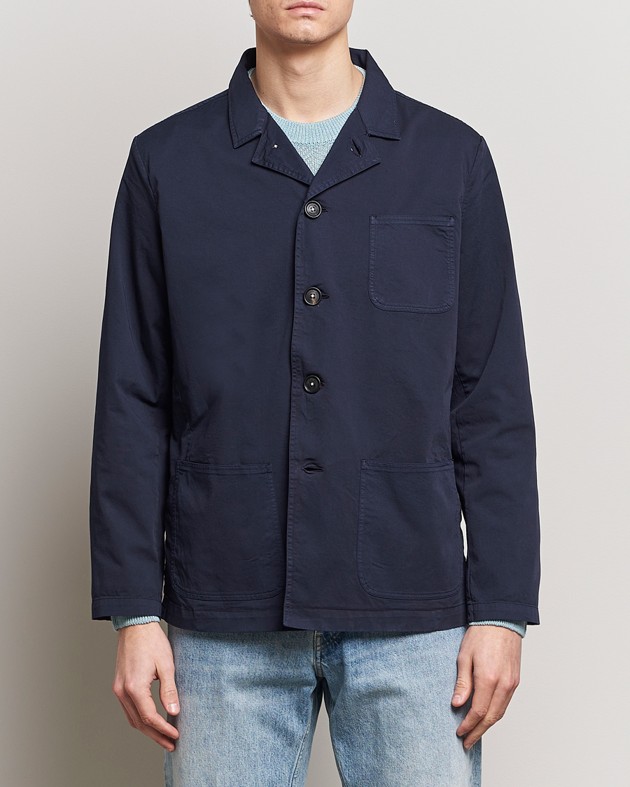 Herr | Overshirts | Massimo Alba | Florida Stone Washed Shirt Jacket Navy