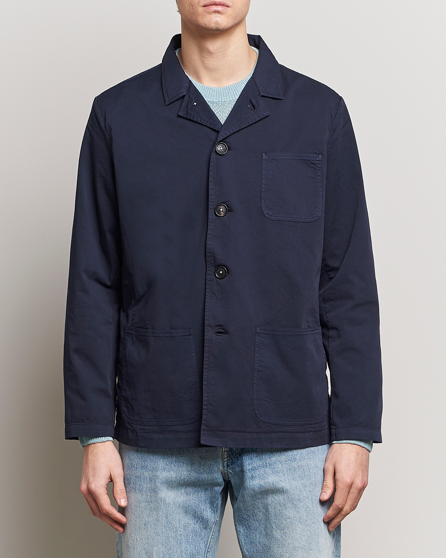 Herr | Italian Department | Massimo Alba | Florida Stone Washed Shirt Jacket Navy