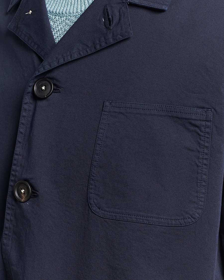Herr | Skjortor | Massimo Alba | Florida Stone Washed Shirt Jacket Navy