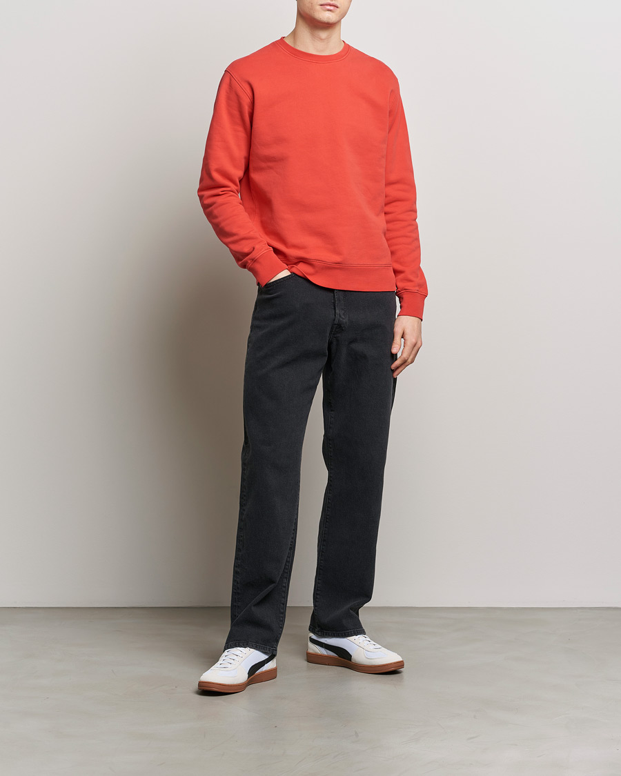 Herr | Tröjor | Colorful Standard | Classic Organic Crew Neck Sweat Red Tangerine