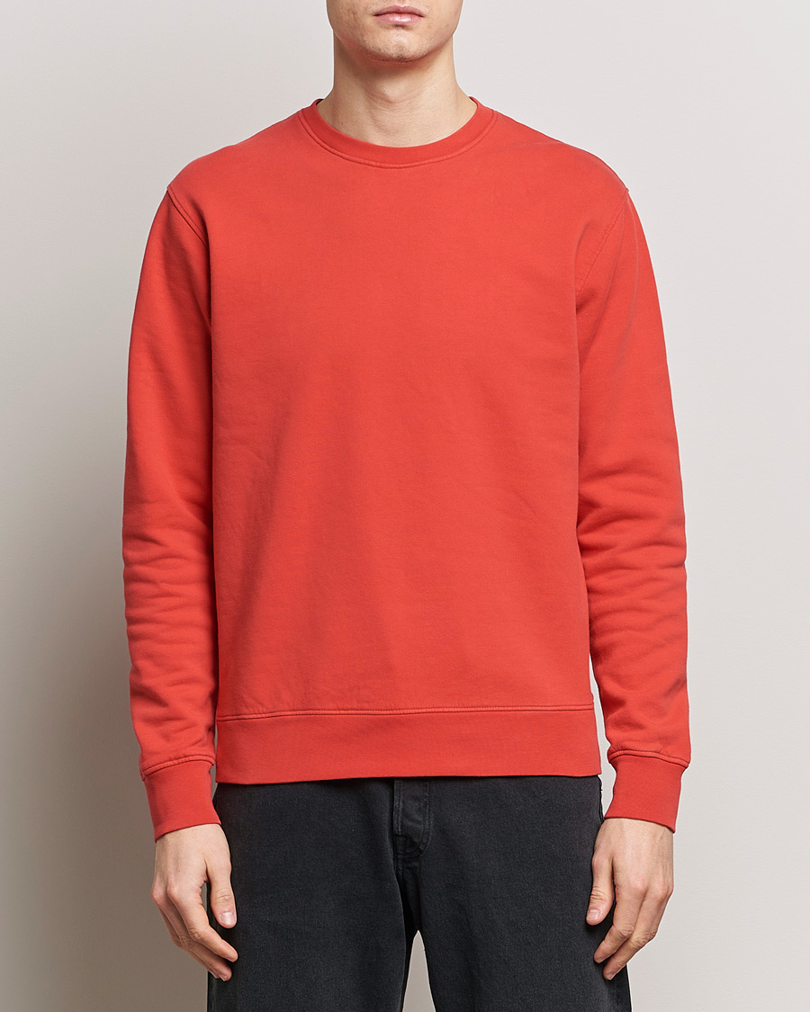 Herr | Tröjor | Colorful Standard | Classic Organic Crew Neck Sweat Red Tangerine