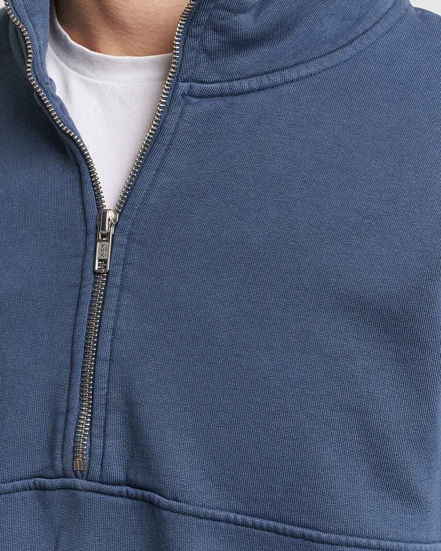 Herr | Tröjor | Colorful Standard | Classic Organic Half-Zip Petrol Blue