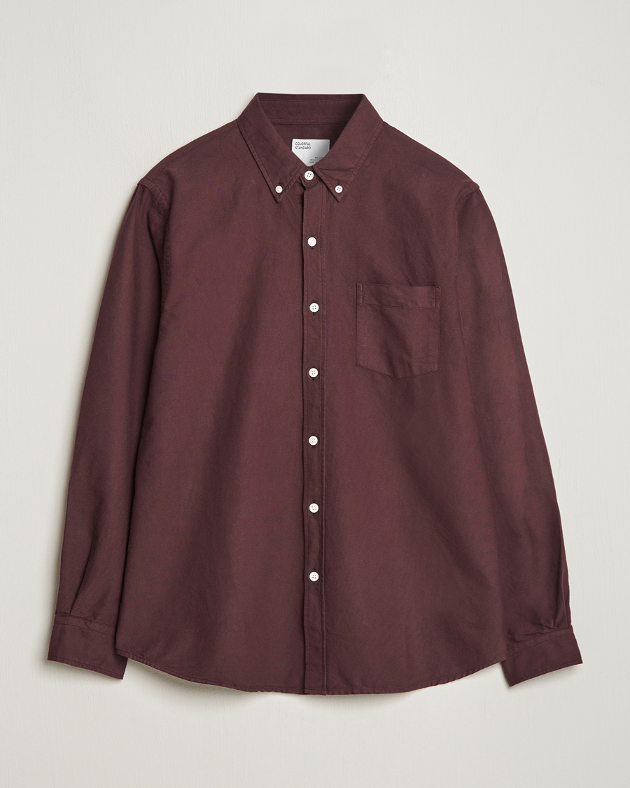 Herr | Skjortor | Colorful Standard | Classic Organic Oxford Button Down Shirt Oxblood Red